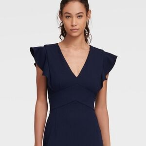 DKNY Women's Ruffle Sleeve Fit and Flare